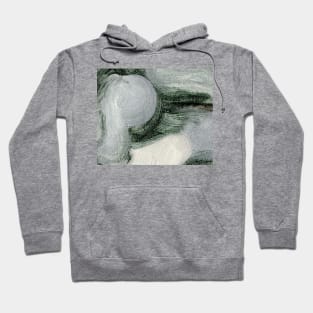 Abstract Oil Painting Linen Greenish Gray 1c15 Hoodie